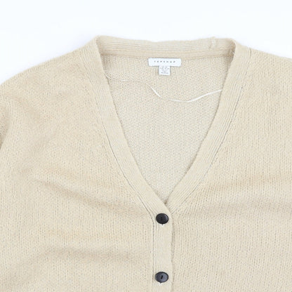 Womens UK Size XS Topshop Beige Cardigan Jumper