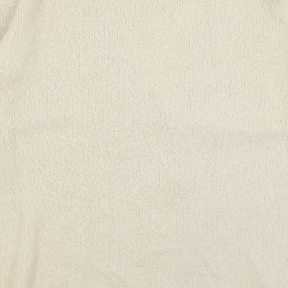 Womens UK Size XS Topshop Beige Cardigan Jumper