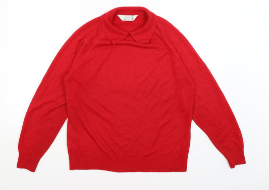 Womens UK Size 12 M&S Red Pullover Jumper