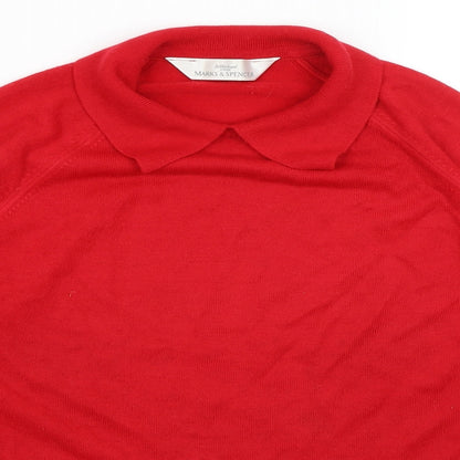 Womens UK Size 12 M&S Red Pullover Jumper