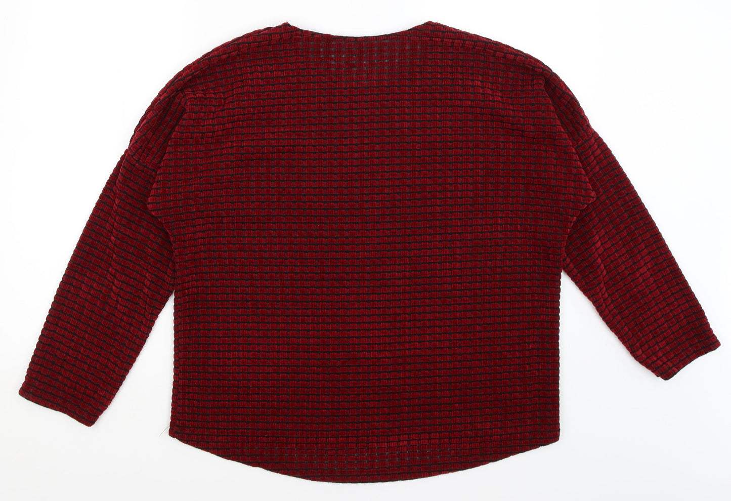 Womens UK Size L Preworn Red Pullover Jumper