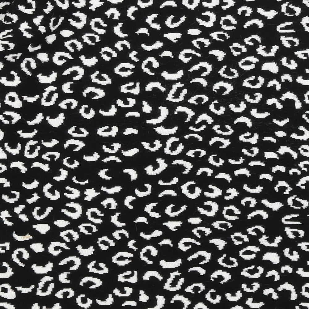 George Womens Black Animal Print  Pullover Jumper Size M