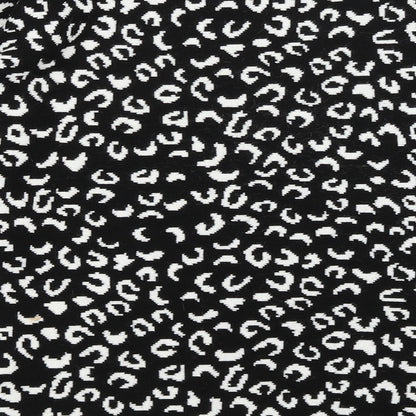 George Womens Black Animal Print  Pullover Jumper Size M