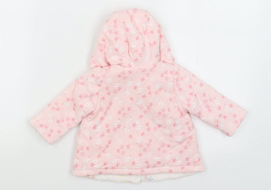 George Baby Pink Floral  Cardigan Jumper Size 0-3 Months