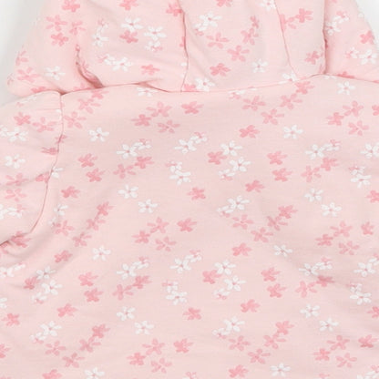 George Baby Pink Floral  Cardigan Jumper Size 0-3 Months