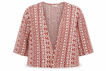 Divided Womens Brown Geometric Knit Cardigan Jumper Size M