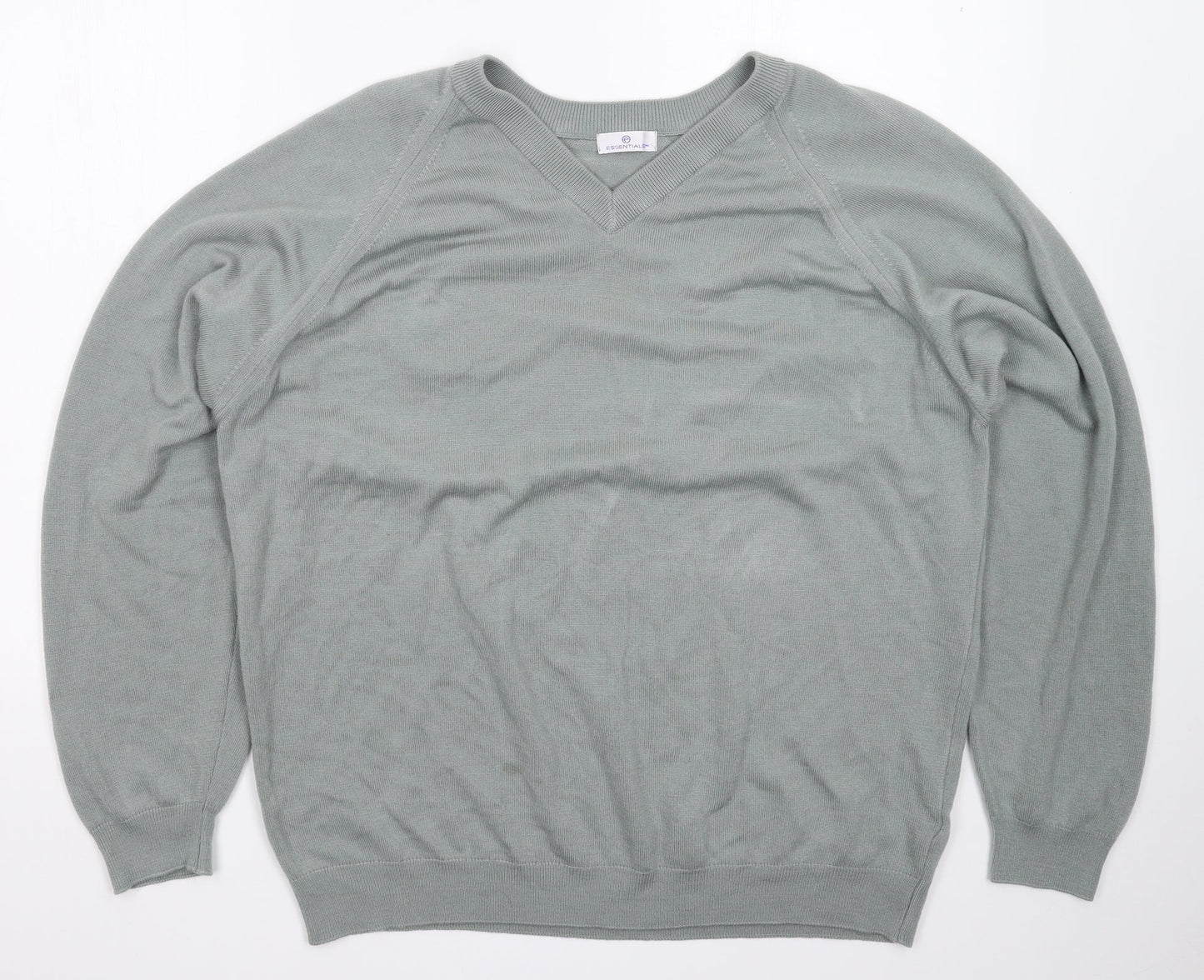 Essentials Mens Grey  Knit Pullover Jumper Size L