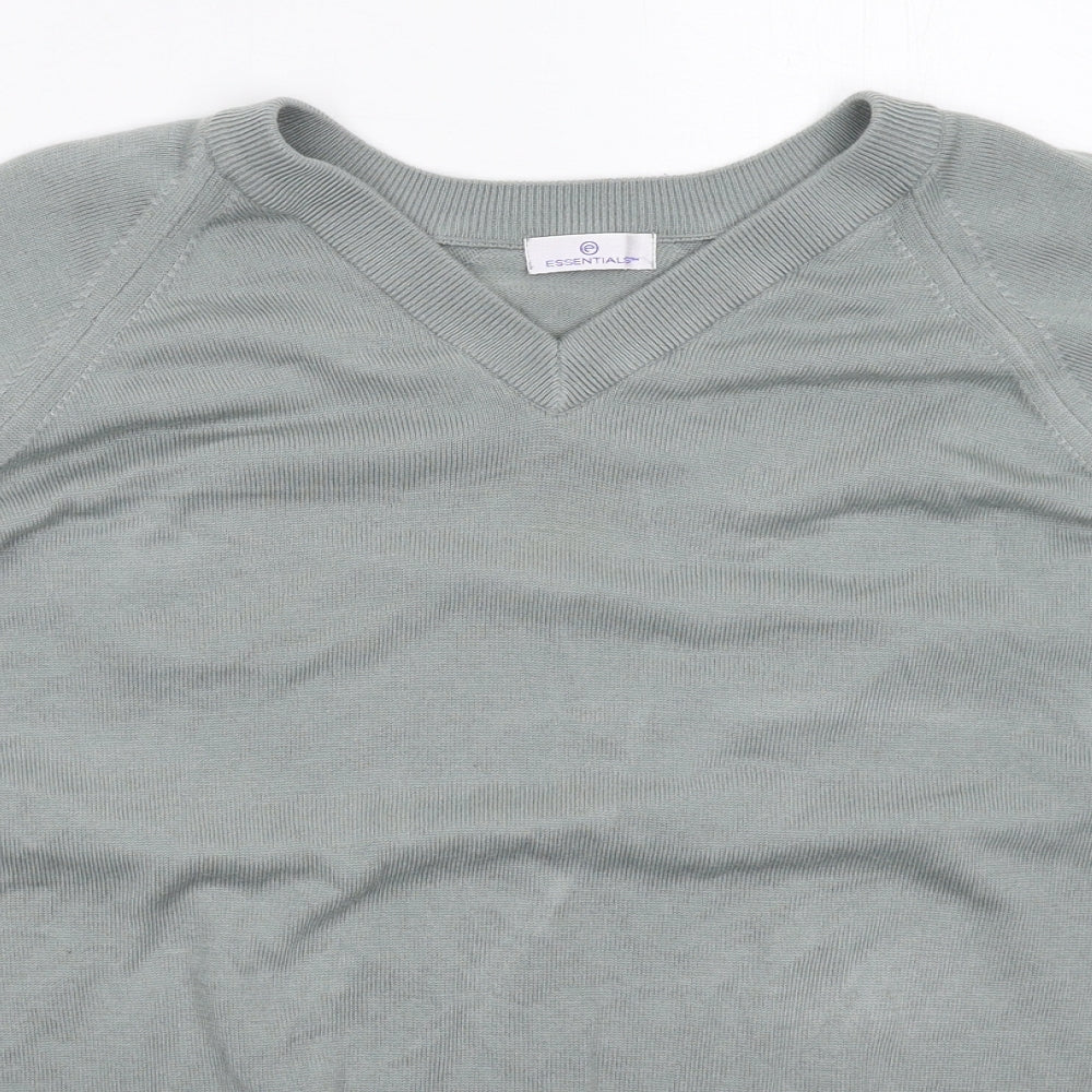 Essentials Mens Grey  Knit Pullover Jumper Size L