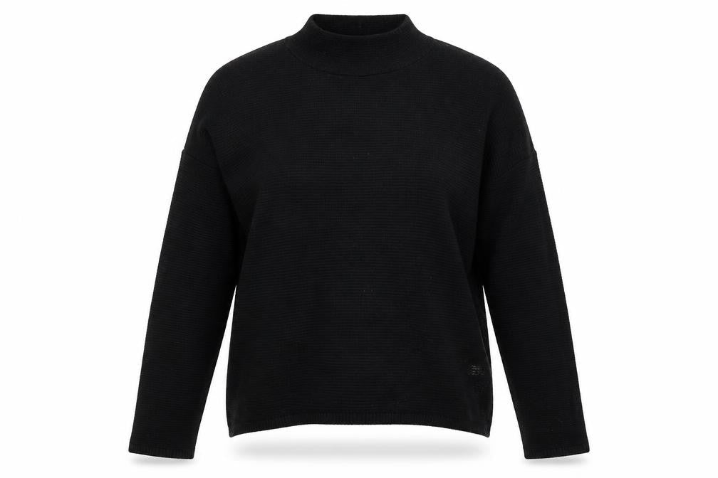 Front view of New Look women’s black knit jumper, size UK 12