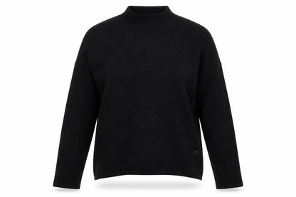 Front view of New Look women’s black knit jumper, size UK 12