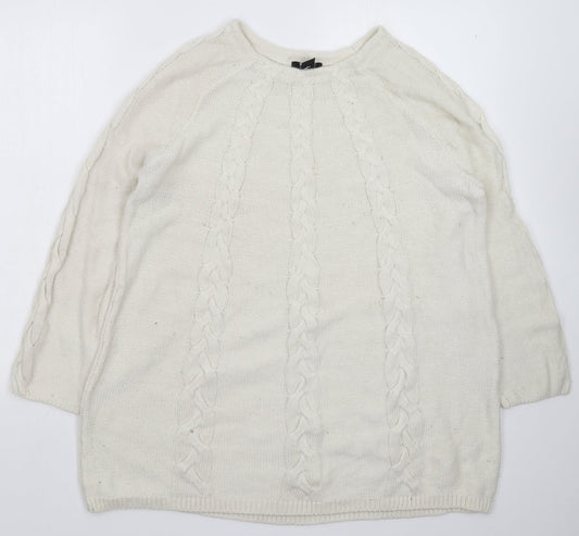Womens UK Size M H&M White Pullover Jumper