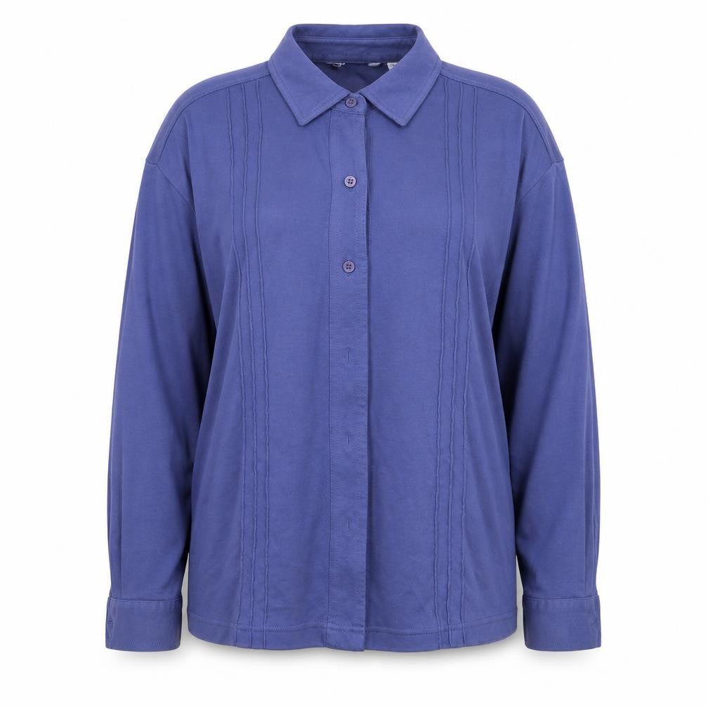 Womens UK Size 14 Preworn Blue Basic Button-Up