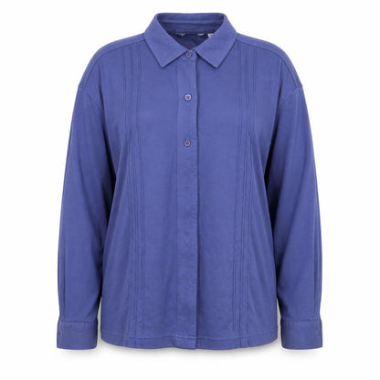 Womens UK Size 14 Preworn Blue Basic Button-Up