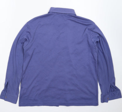 Womens UK Size 14 Preworn Blue Basic Button-Up