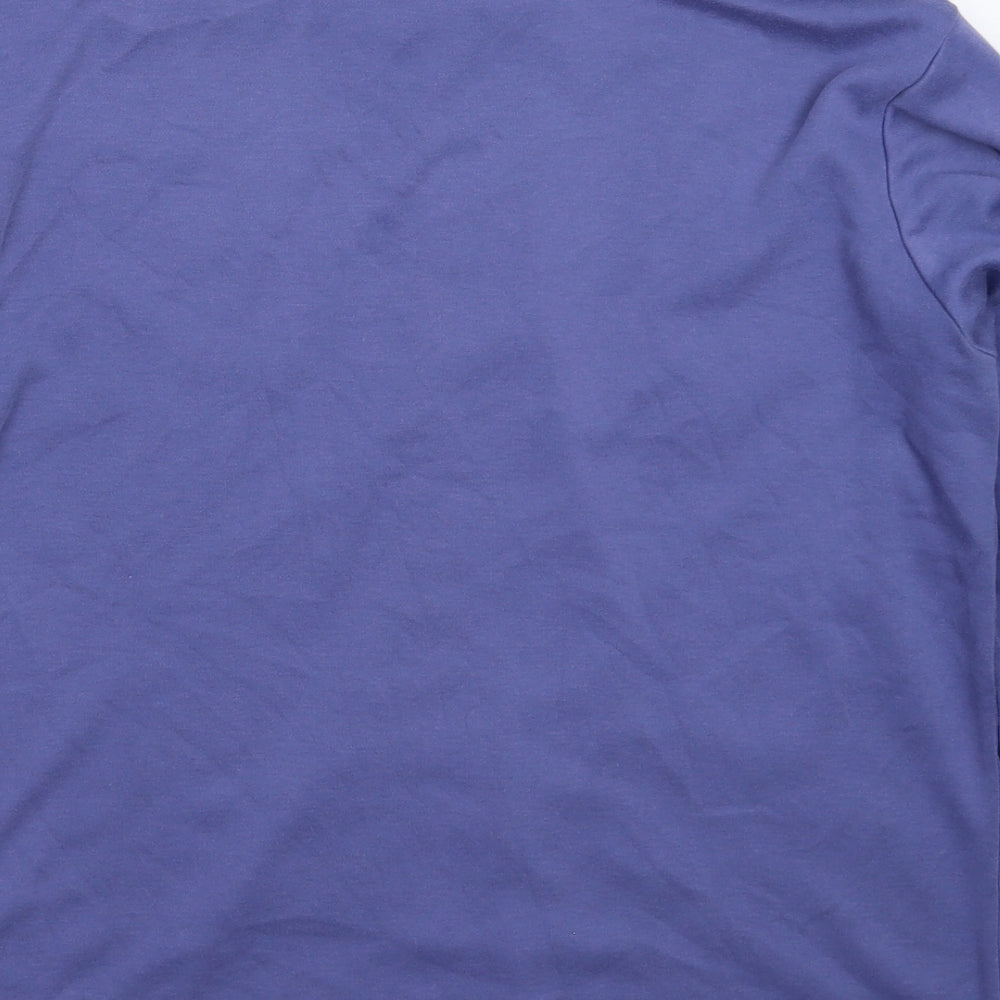 Womens UK Size 14 Preworn Blue Basic Button-Up