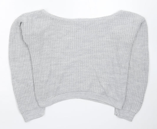 Boohoo Womens Grey  Knit Pullover Jumper Size M