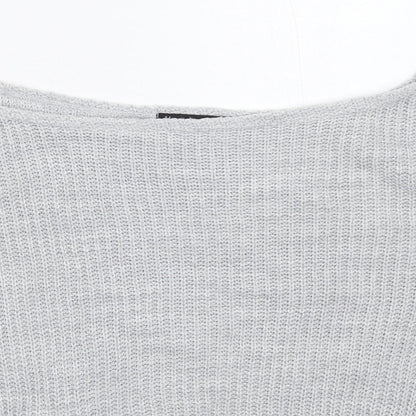 Boohoo Womens Grey  Knit Pullover Jumper Size M