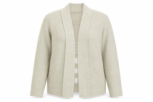 Front view of Alexara women’s beige knit jumper, size L