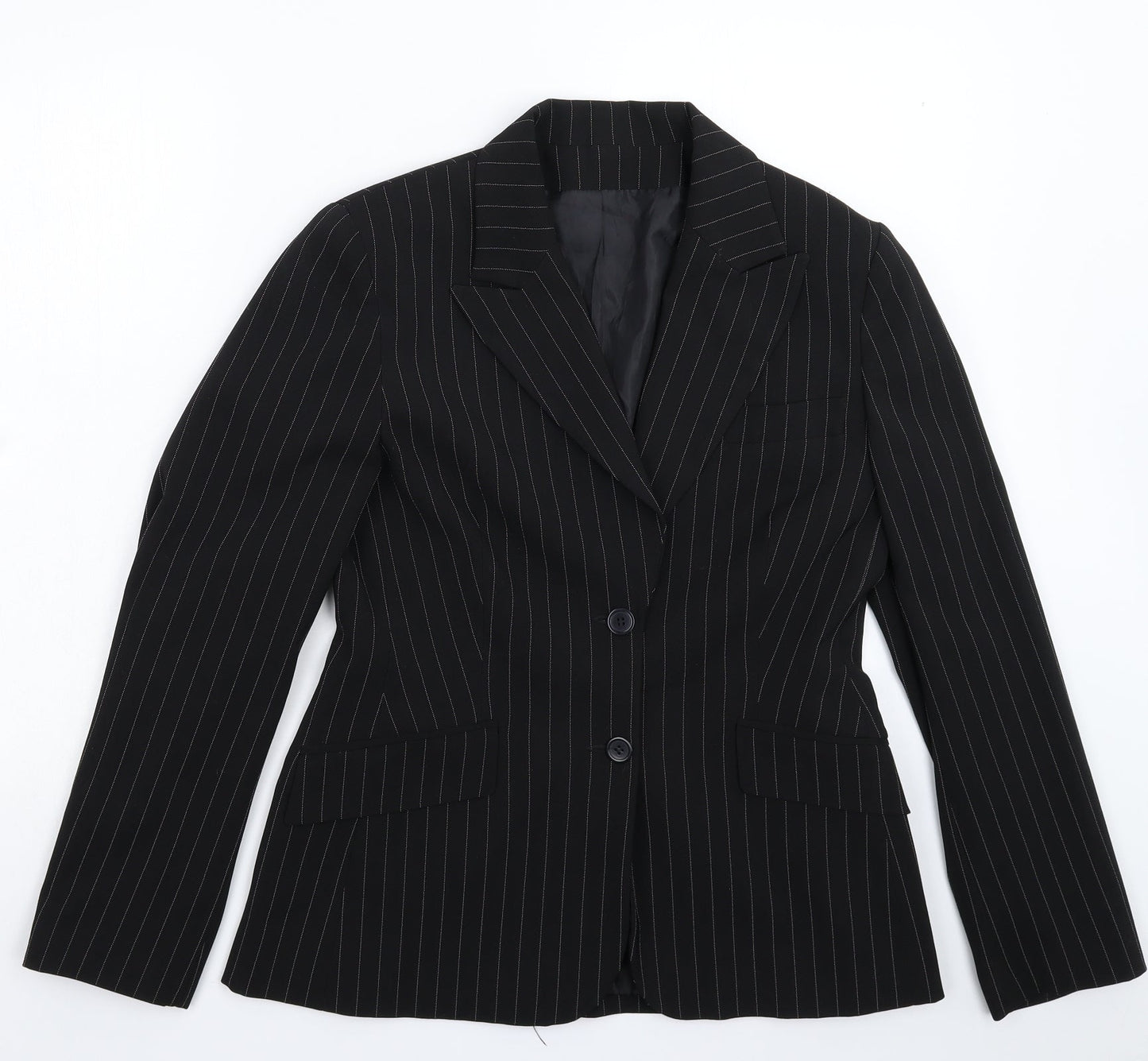 The Collection Womens Black Striped  Jacket Suit Jacket Size 12