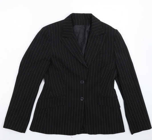 The Collection Womens Black Striped  Jacket Suit Jacket Size 12