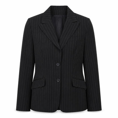 The Collection Womens Black Striped  Jacket Suit Jacket Size 12