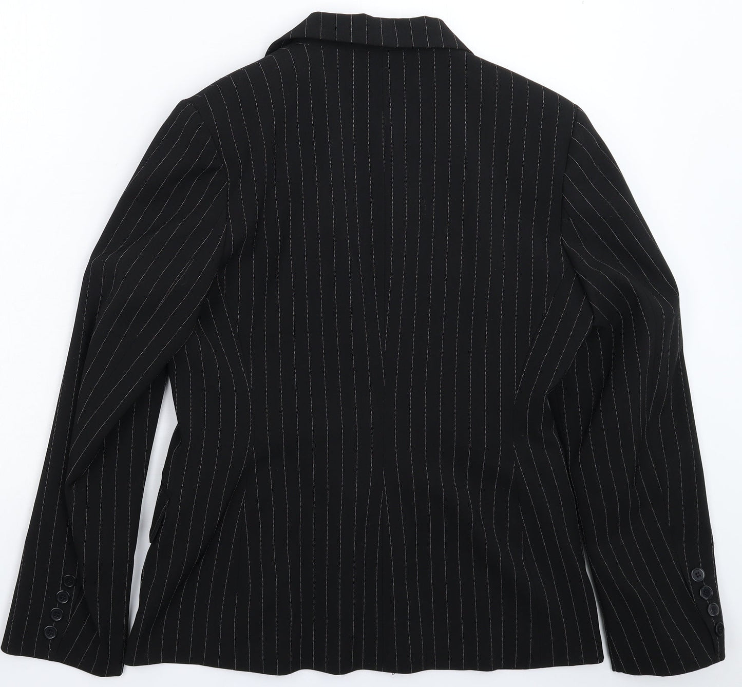 The Collection Womens Black Striped  Jacket Suit Jacket Size 12