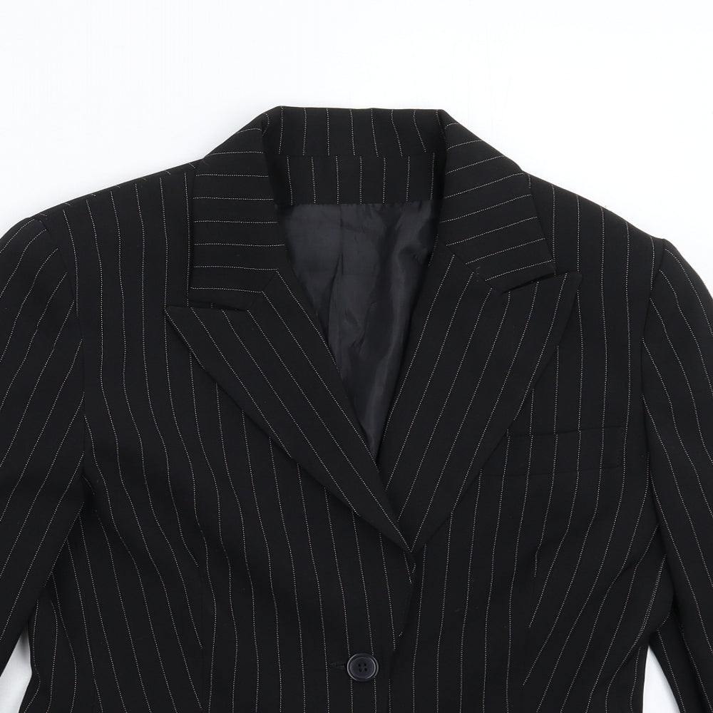 The Collection Womens Black Striped  Jacket Suit Jacket Size 12