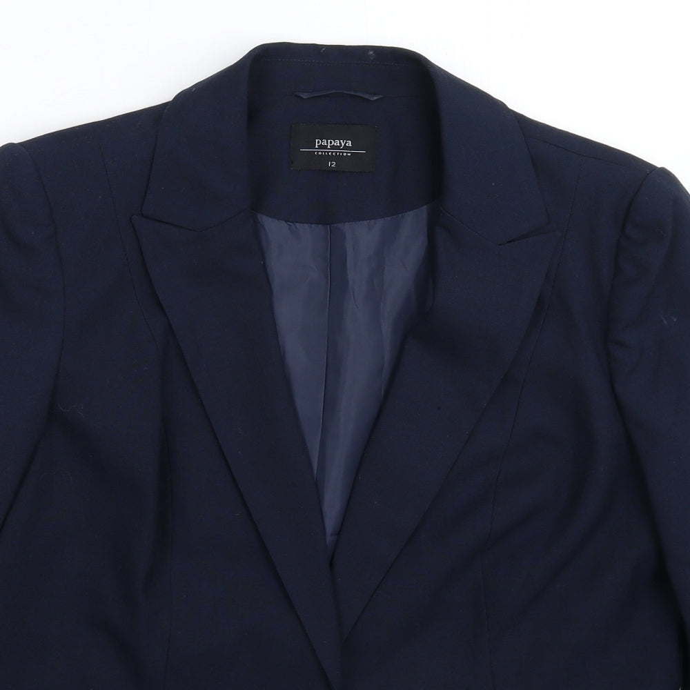 Papaya Womens Blue   Jacket Suit Jacket Size 12