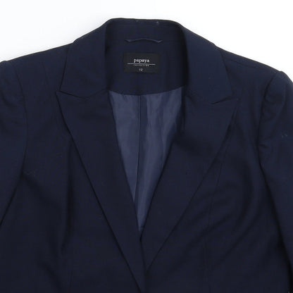 Papaya Womens Blue   Jacket Suit Jacket Size 12