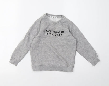 neon sheep Girls Grey   Pullover Sweatshirt Size 5-6 Years