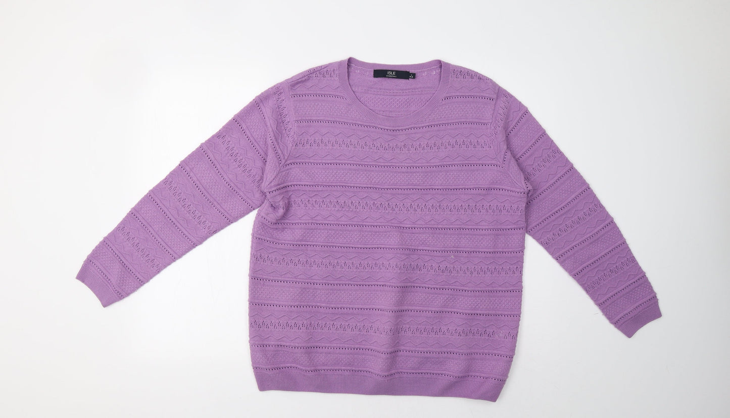 Womens UK Size L EWM Purple Pullover Sweatshirt