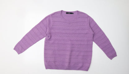Womens UK Size L EWM Purple Pullover Sweatshirt