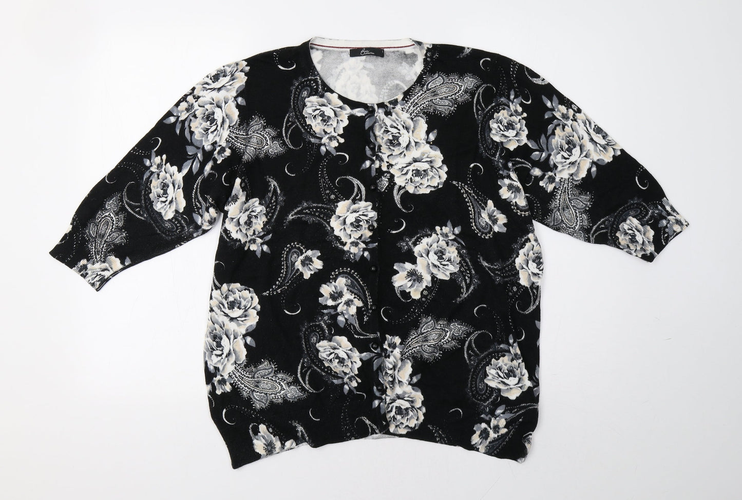 Womens UK Size L BM Black Cardigan Jumper