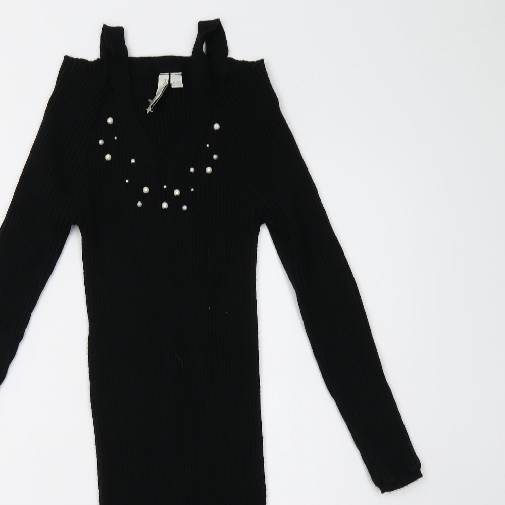 Body Flirt Womens Black  Knit Bodycon  Size S