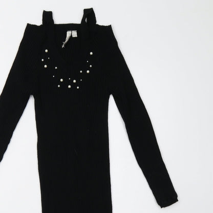 Body Flirt Womens Black  Knit Bodycon  Size S