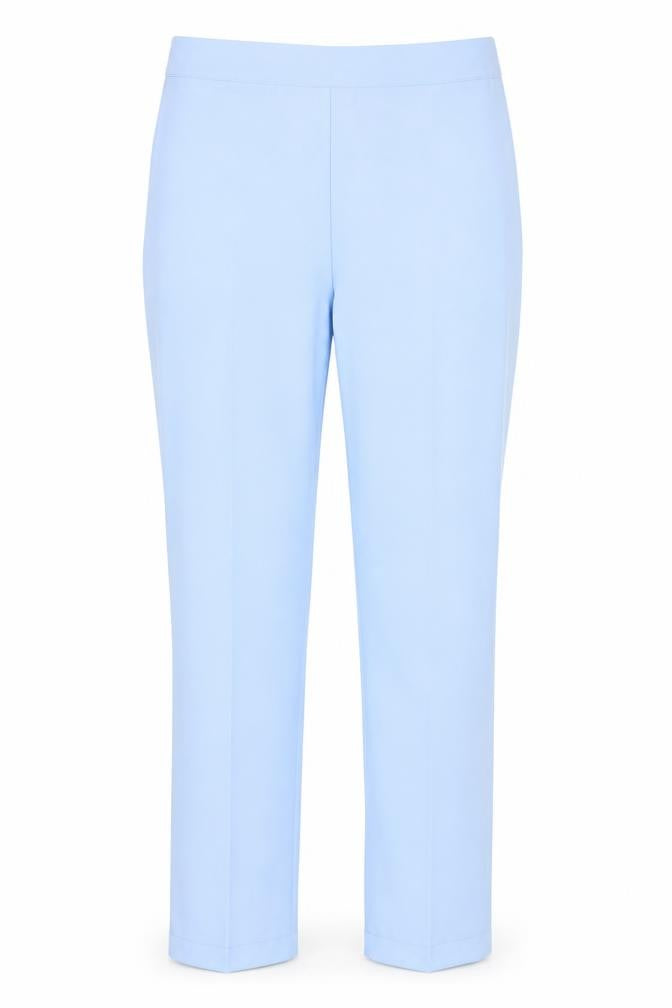 Front view of fashion friends women’s blue trousers, size UK 14, 26-inch leg
