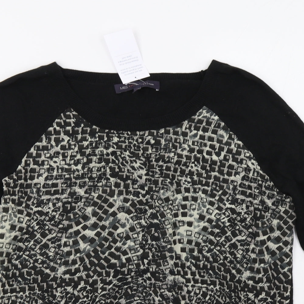 Womens UK Size 6 Marks and Spencer Black Pullover Sweatshirt