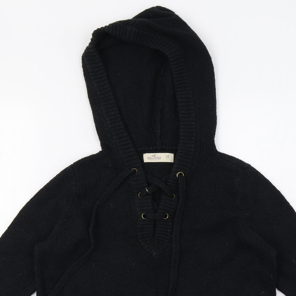 Hollister Womens Black   Pullover Hoodie Size XS