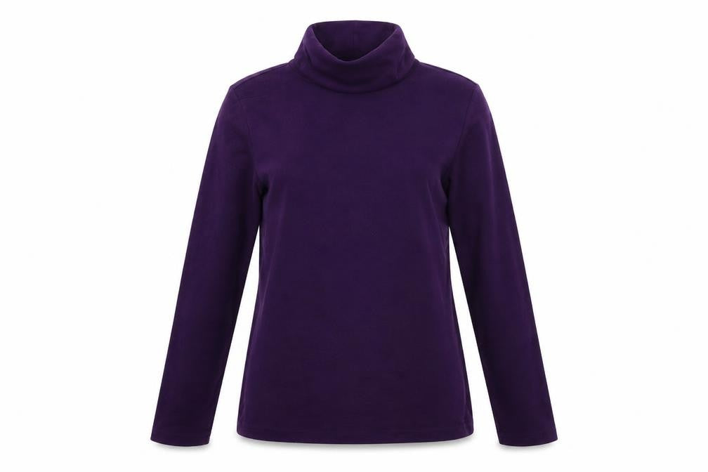 Front view of ESMARA women’s purple pullover sweatshirt, size S