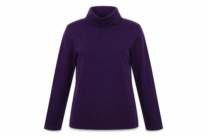 Front view of ESMARA women’s purple pullover sweatshirt, size S