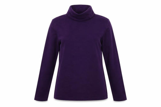 Front view of ESMARA women’s purple pullover sweatshirt, size S