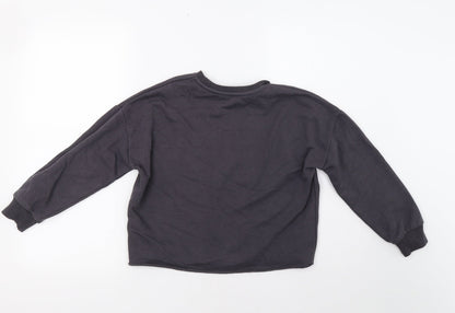 F&F Girls Grey   Pullover Sweatshirt Size 8-9 Years  - Cropped
