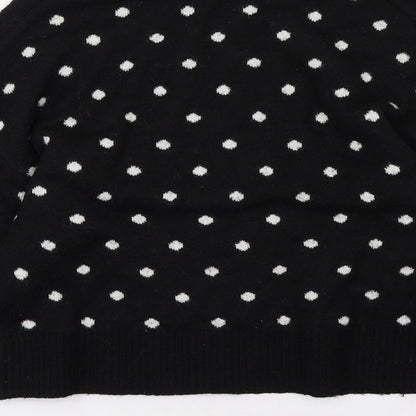 H&M Womens Black Polka Dot  Pullover Sweatshirt Size S