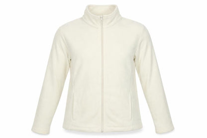 Front view of Marks & Spencer women’s white full zip jumper, size UK 14