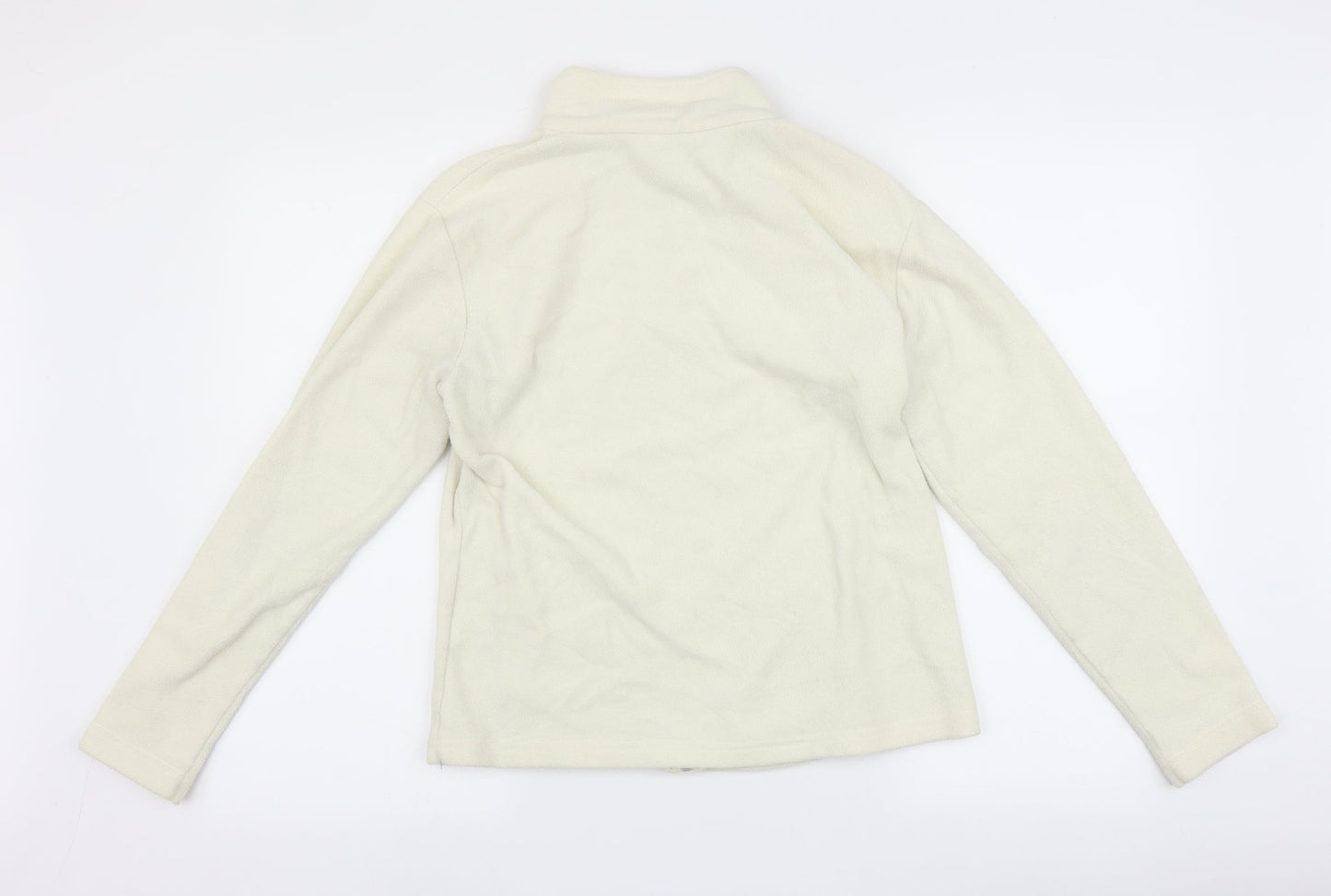 Womens UK Size 14 Marks and Spencer White Full Zip Jumper