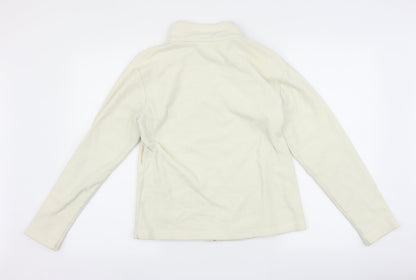 Womens UK Size 14 Marks and Spencer White Full Zip Jumper