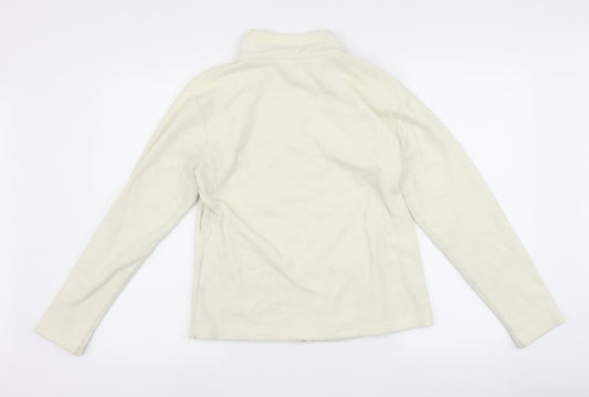 Womens UK Size 14 Marks and Spencer White Full Zip Jumper