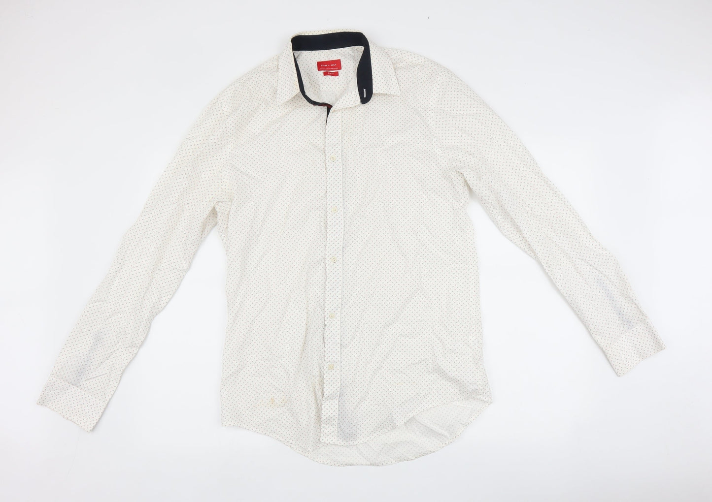 Zara Mens White    Button-Up Size L