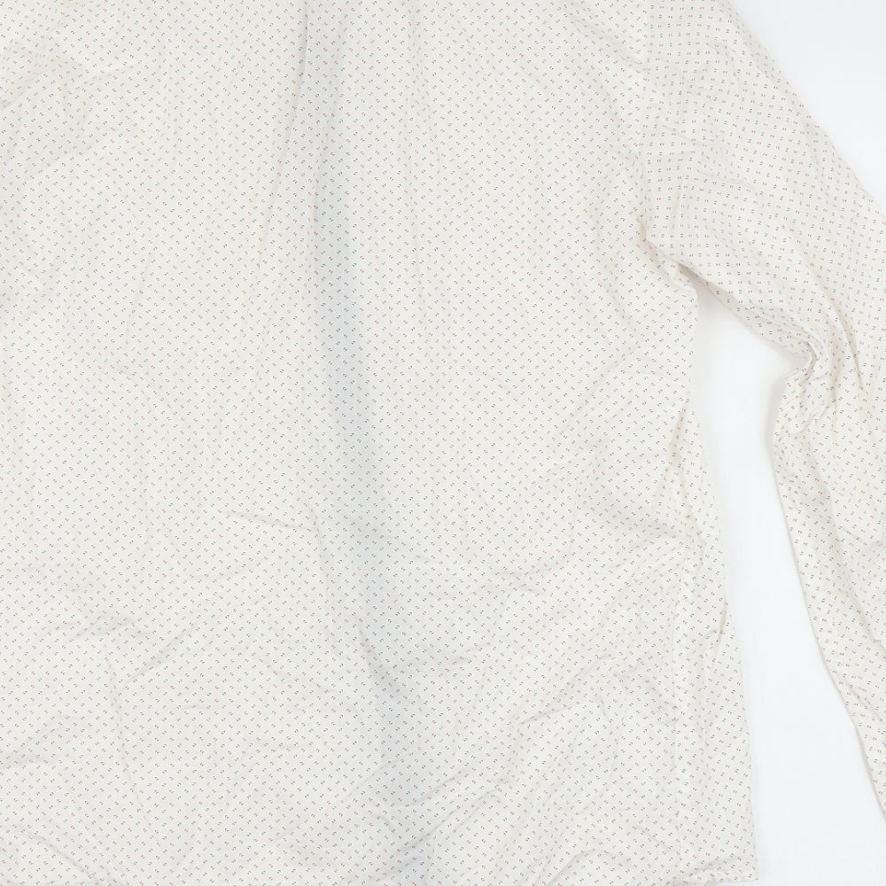 Zara Mens White    Button-Up Size L