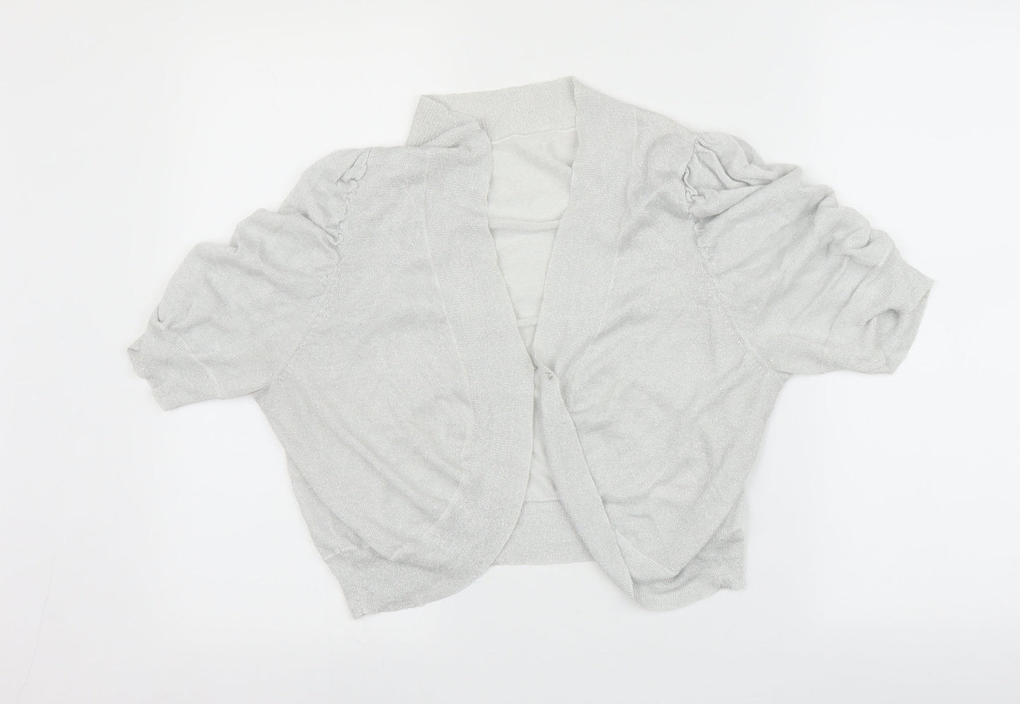 Womens UK Size 20 Glamorosa Silver Cardigan Jumper